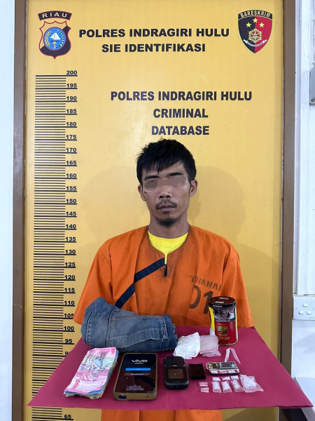 Pengedar 4,46 Sabu di Kecamatan Lirik di Ringkus Satres Narkoba Polres Inhu