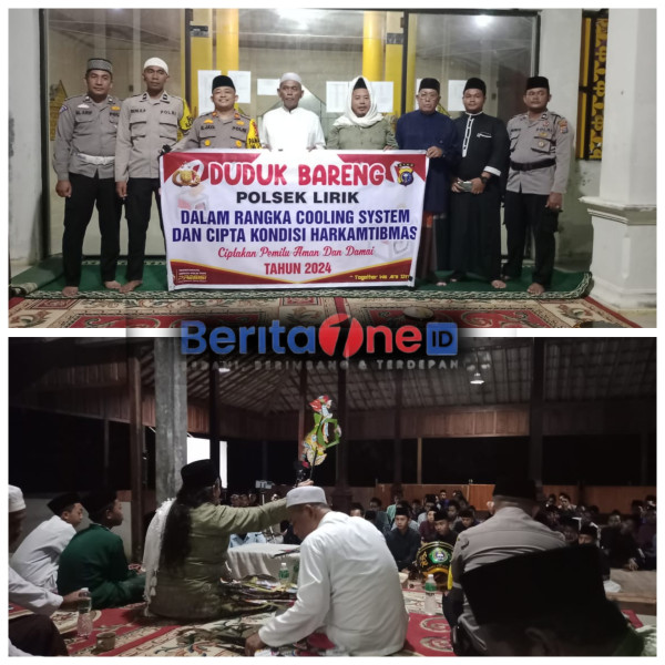 Demi Pemilu Damai, Kapolsek Lirik Ikuti Wayang Kulit Semalam Suntuk di Pondok Pesantren