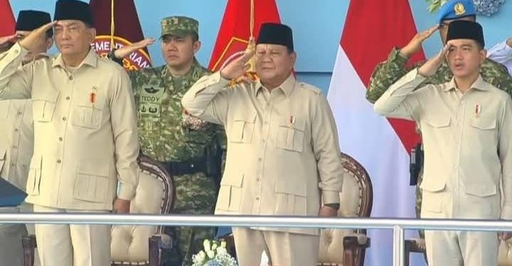 Prabowo Pimpin Upacara HUT ke-80 TNI di Monas