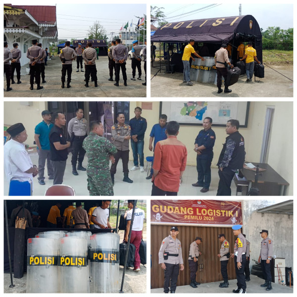 Siagakan Personel di KPU dan Bawaslu, Polres Inhu Ingin Pastikan Pemilu 2024 Aman
