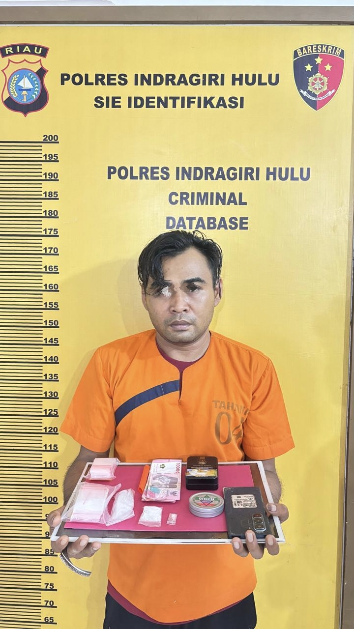 Pengedar Sabu di Kampung Besar Seberang Dibekuk, Polisi Sita 4,61 Gram Sabu dan Uang Tunai Rp1 Juta