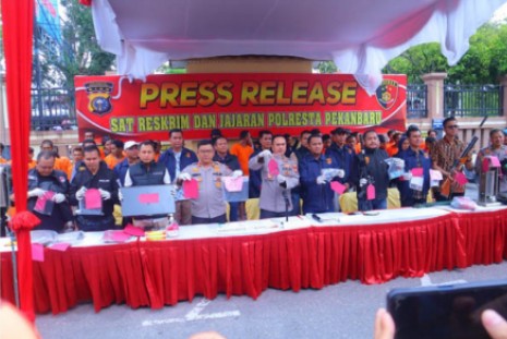 Operasi Ketupat Lancang Kuning 2023: Polresta Pekanbaru Amankan 41 Tersangka Kasus Kejahatan C3