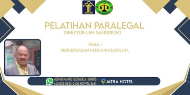 Lembaga Bantuan Hukum Sandrego Pekanbaru Akan Gelar Pelatihan Paralegal