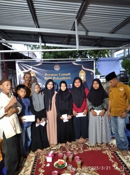 Permas LAMPRI Kota Pekanbaru Gelar Kegiatan Peduli dan Berbagi Santunan Nak Yatim, Aban : Doa Terbaik Buat Bapak dan Ibu