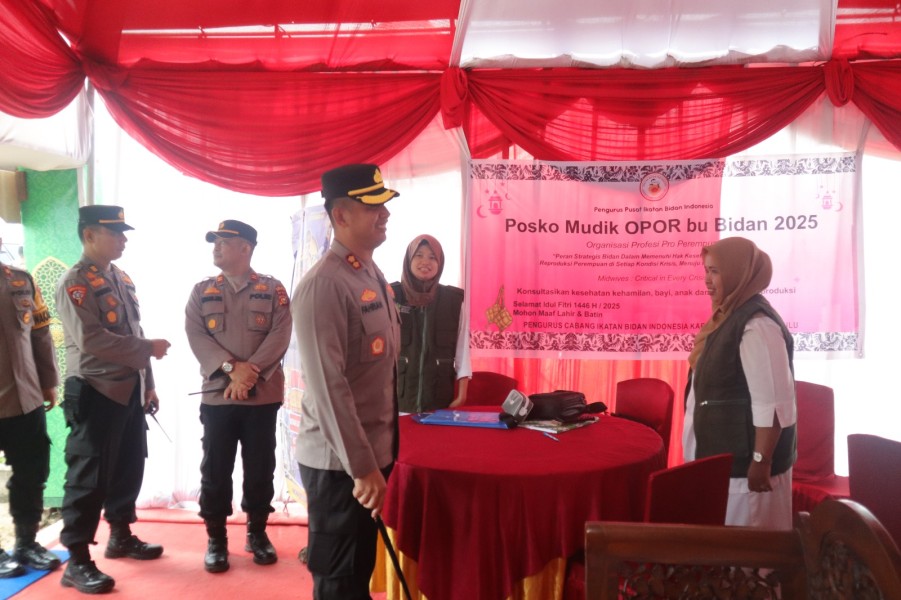 Posyan Japura Siap Amankan Arus Mudik Lebaran, Kapolres Inhu Lakukan Pantauan Langsung