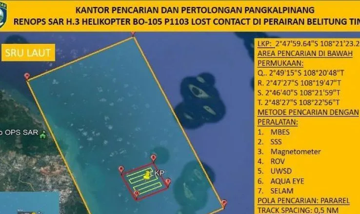 Nelayan Belitung Temukan Korban Ketiga Kecelakaan Helikopter NBO-105 Polisi