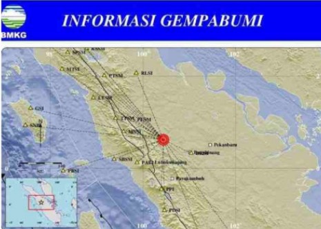 Dini Hari Tadi, Gempa Bermagnitudo 4,3 Goyang Rokan Hulu Riau