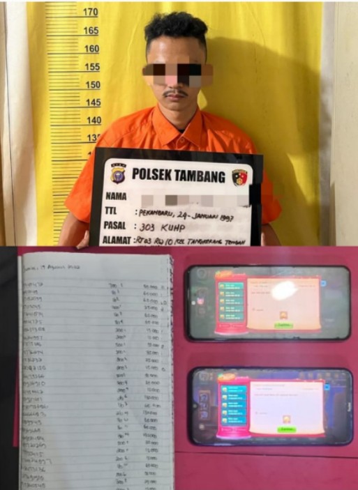 Pemilik Konter Ponsel, Juga Bandar Chip Judi Online Jenis Game Higgs Domino di Ringkus Polsek Tambang