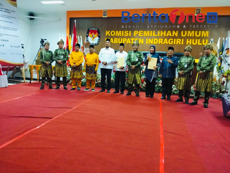 KPU Inhu Rapat Pleno Pencabutan Nomor Urut 3 Paslon Cabup dan Cawabup Inhu 2024