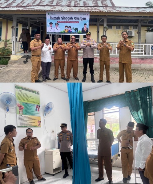 Antisipasi Dampak Kabut Asap, Kapolsek Kuala Cenaku Bersama Forkopimcam Tinjau Rumah Singgah Oksigen