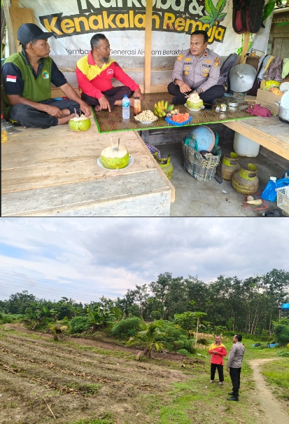 Kapolsek Rengat Barat Sambangi Petani, Ajak Manfaatkan Lahan Produktif Demi Ketahanan Pangan