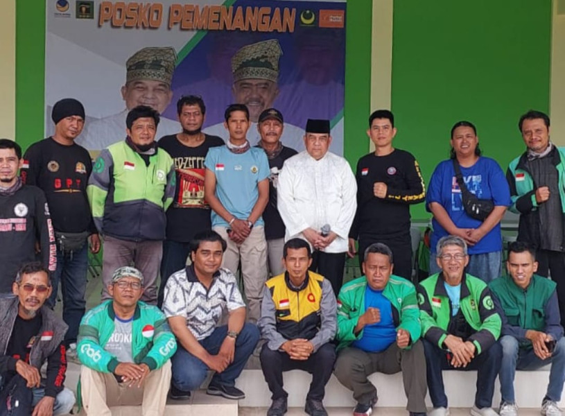 Puluhan  Ojol Temui Balon Walikota Edy Nasution Nyatakan Dukungan