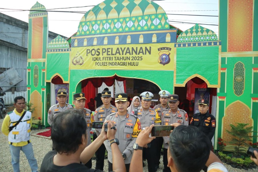 Kapolres Inhu Tinjau Pos Pam dan Pos Yan, Pastikan Mudik Lebaran Aman