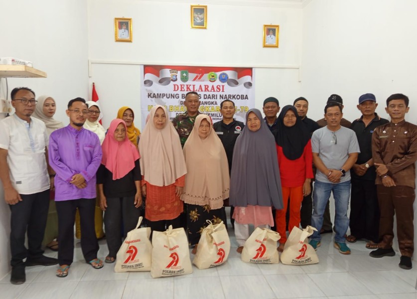 Semangat Hari Bhayangkara ke-79, Desa Pasir Kemilu Bersatu Perangi Narkoba