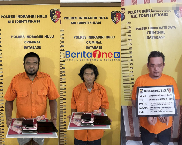 Polres Inhu Gerebek Peredaran Narkoba di Kampung Teleng, Tiga Tersangka Diamankan