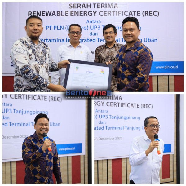 Pertamina Energy Terminal Tanjung Uban Resmi Kantongi Sertifikat REC dari PLN