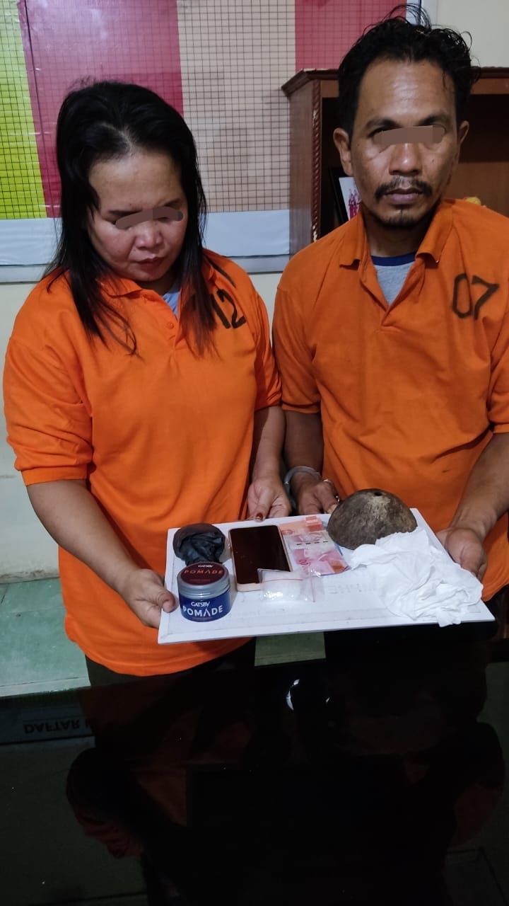 Polsek Seberida Ringkus Pasutri Pengedar Narkoba, 10 Gram Sabu Diamankan