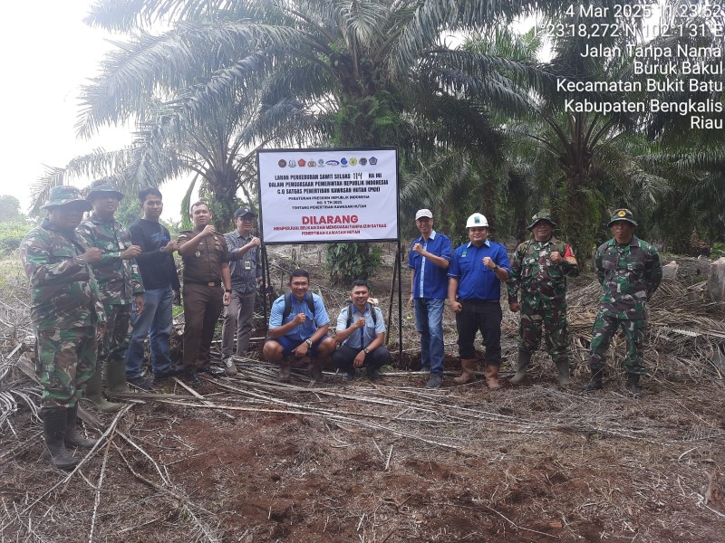 Diduga Garap Lahan di Luar HGU, Satgas Garuda Lakukan Penertiban Terhadap 114 Hektar Lahan PT SDA di Kecamatan Bukit Batu