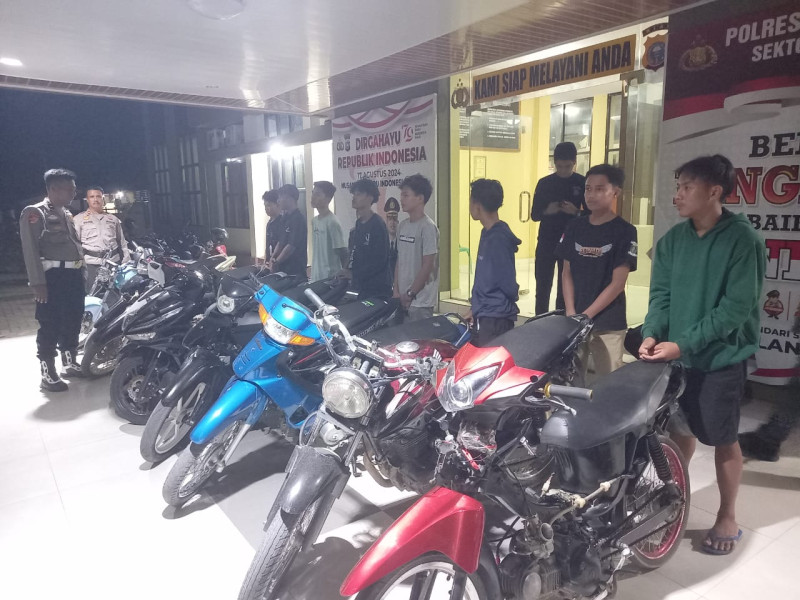 Polres Inhu Tindak Puluhan Pelaku Balap Liar dan Knalpot Brong, Kasat Lantas: Efek Jera Bagi Pelaku