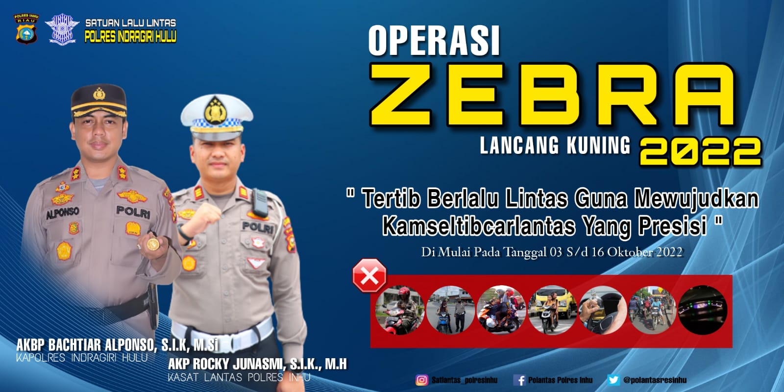 Polres Inhu Gelar Operasi Razia Zebra Lancang Kuning 2022