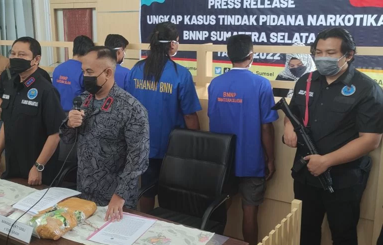 BNNP Sumsel Gagalkan Penjualan 3,5 kg Sabu dari Pekanbaru