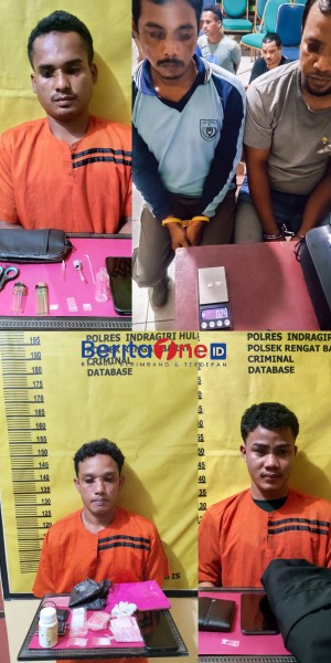 Polsek Rengat Barat Bekuk “Dukun” Pengedar Sabu, Lima Orang Diamankan