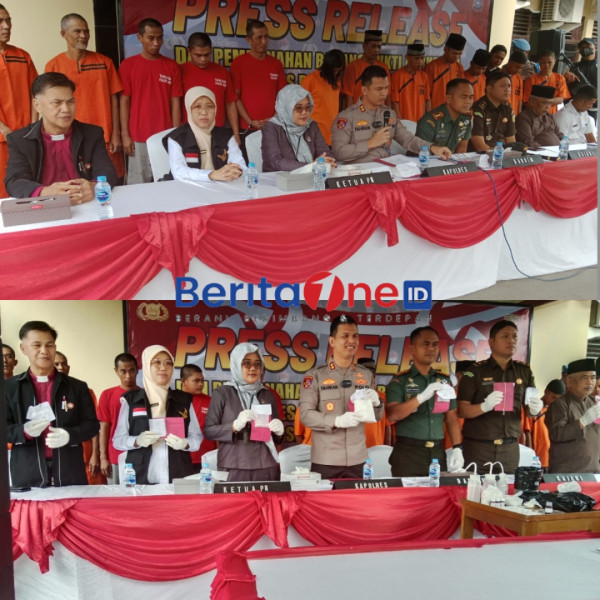 Polres Inhu Musnahkan Barang Bukti Narkotika Operasi Antik Lancang Kuning 2024