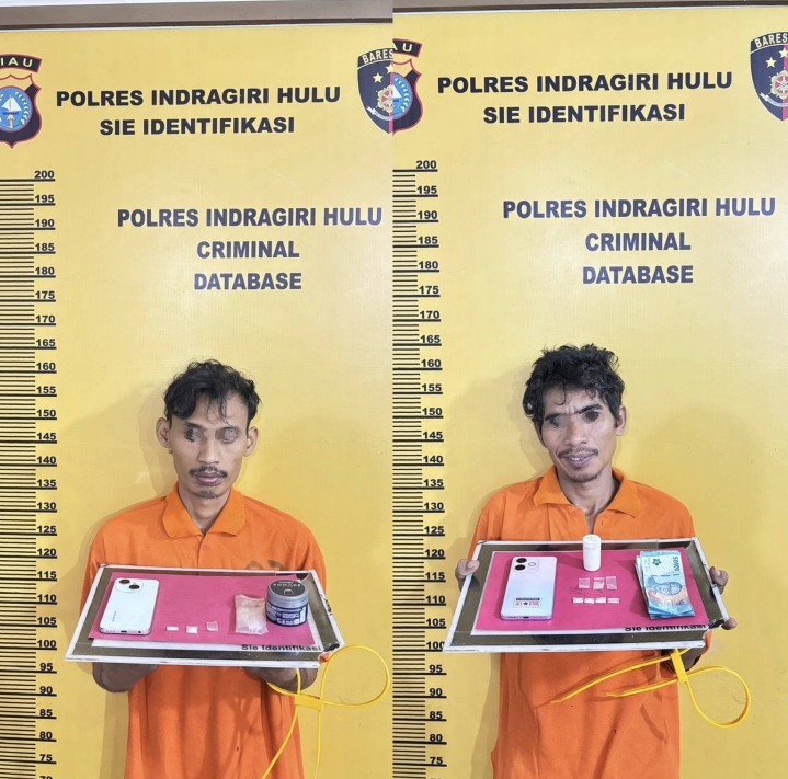 Aksi Kejar-Kejaran di Kebun Sawit Berakhir dengan Penangkapan, Satresnarkoba Polres Inhu Ringkus Dua Pengedar Sabu