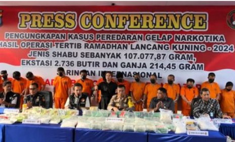 Polisi Ungkap Peredaran 107 Kg Sabu, Pemasok Narkoba di Pangeran Hidayat dan Agus Salim Diringkus