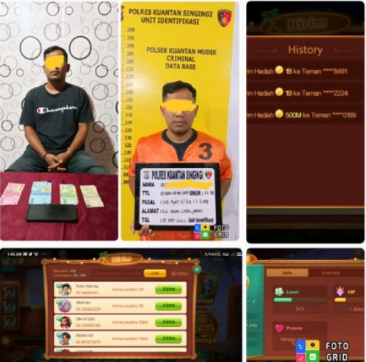 Polsek Kuantan Mudik Tangkap Pelaku Perjudian Online Jenis Higgs Domino Island
