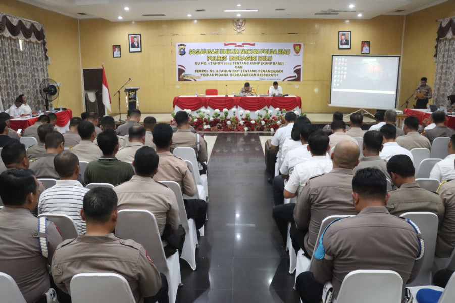 Tim Bidkum Polda Riau Sosialisasi Undang-undang Tindak Pidana Restoratif di Polres Inhu