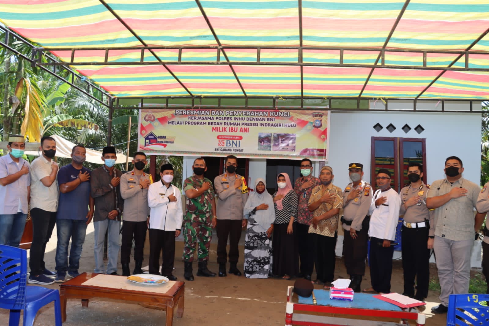 Kapolres Inhu Resmikan Pemakaian Rumah Baru Milik Ani Warga Desa Kuba