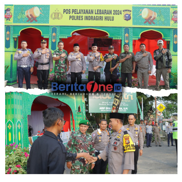 Pastikan Berjalan Lancar, Kapolres Inhu dan PJU Cek Pos Pam dan Pos Yan