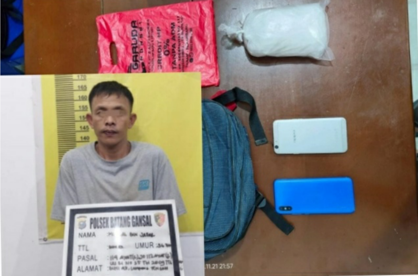 Modus Tinggal Tas di Bus, Polsek Batang Gansal Ringkus Pengedar 500 Gram Sabu