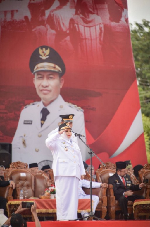 Pemerintah Kabupaten Bengkalis menggelar upacara Peringatan Hari Ulang Tahun (HUT) ke-77 Kemerdekaan