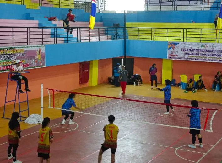Bengkalis Sapu Bersih Emas Sepak Takraw Putri