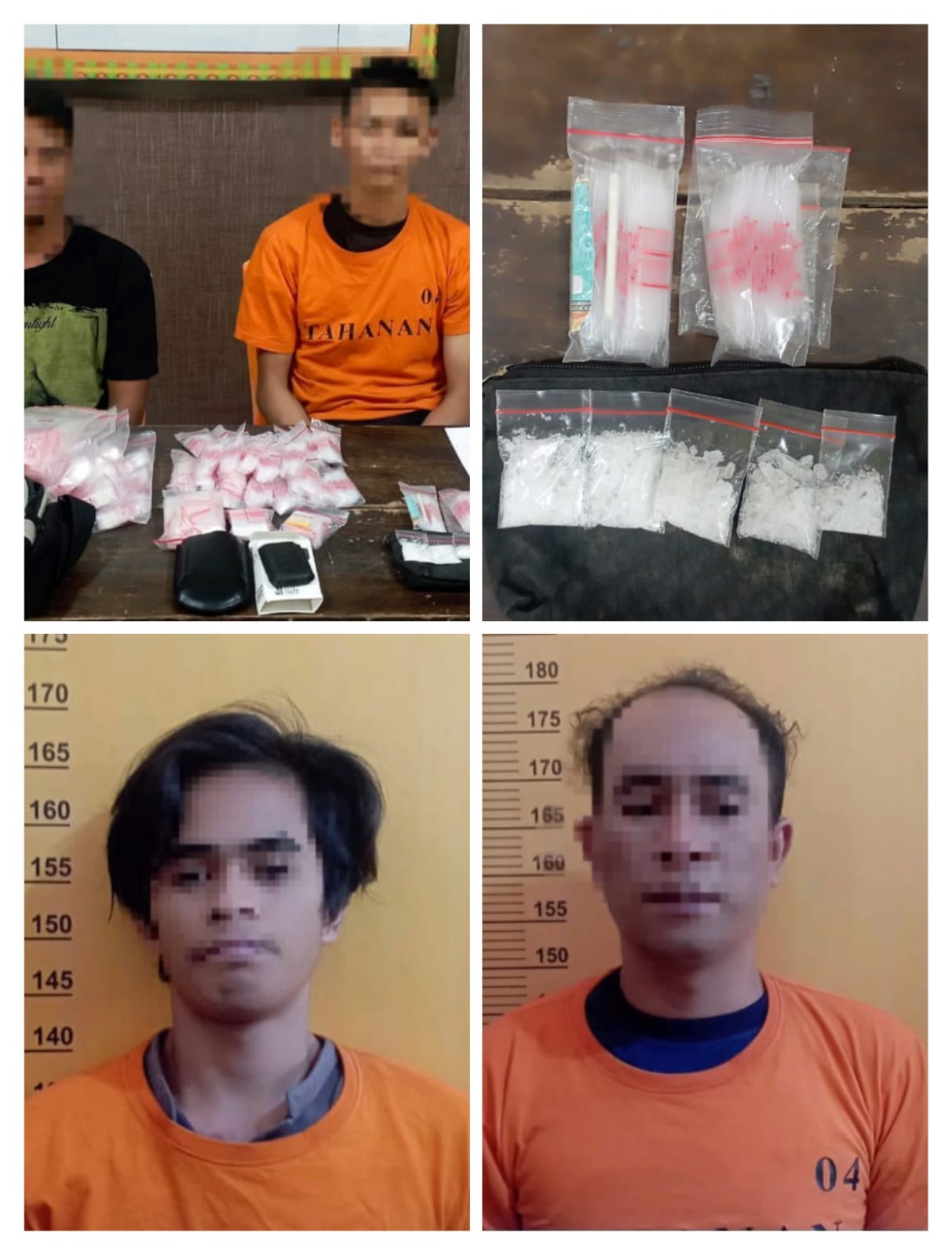 Polsek Kemuning Polres Inhil  Amankan 4 Pelaku Narkotika di 2 TKP dalam Semalam