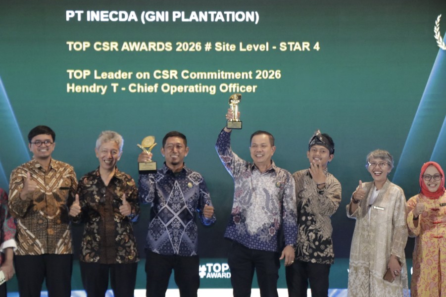 Perkuat Program berkelanjutan Integrasi CSR dan ESG, GNI Plantation & Unit Usaha PT Inecda Raih Empat Penghargaan TOP CSR Awards 2026