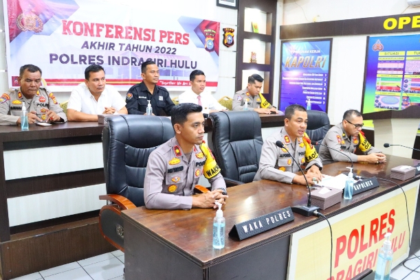 Kegiatan Gelar Press Release Akhir Tahun 2022 Dipimpin Langsung Kapolres Inhu