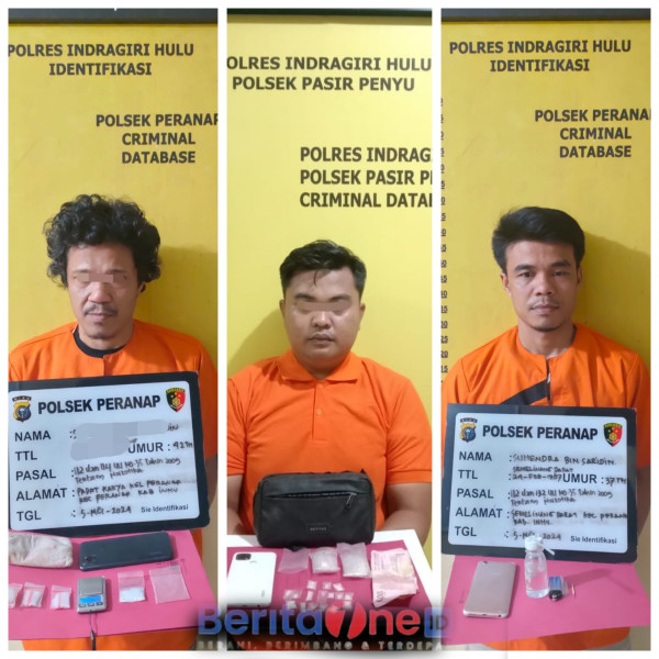 Polsek Peranap Bekuk 2 Pengedar Sabu dan Polsek Pasir Penyu Amankan 1 Tersangka