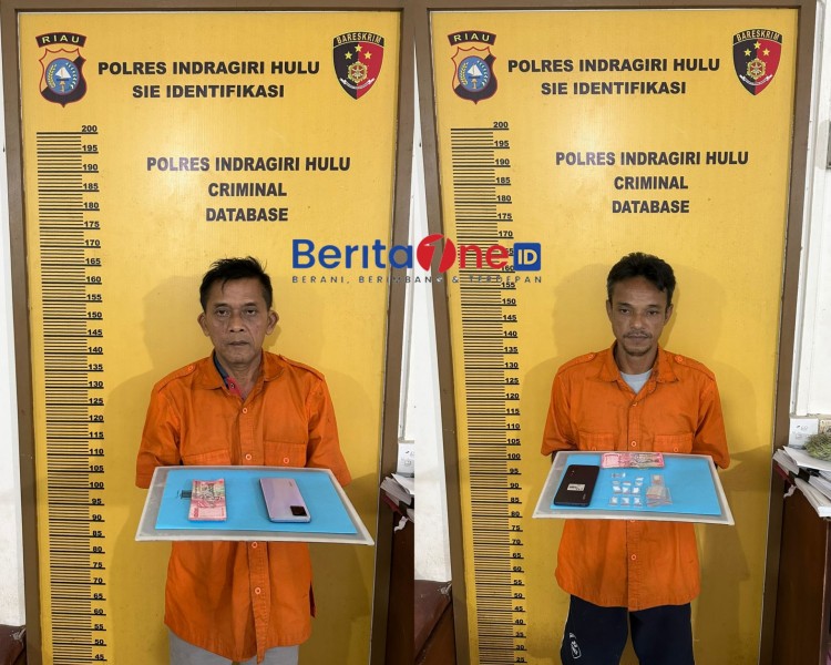 Laporan Warga via Medsos, Polres Inhu Tangkap Dua Pengedar Sabu di Air Molek