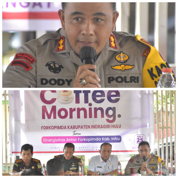 Coffee Morning dengan Forkopimda, Kapolres Inhu Ajak Semua Pihak Jaga Kondusifitas Pemilu 2024