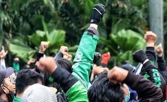 Ojol Demo Tagih Janji Jokowi: Keluarkan Payung Hukum