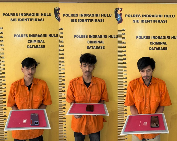 Pakai, Jual, Antar Tiga Peran dalam Jaringan Sabu Kambesko Ditangkap Satres Narkoba Inhu