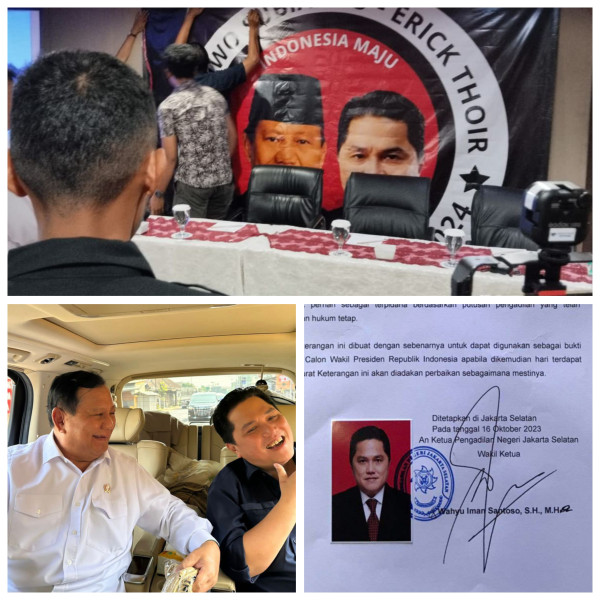 Erik Thohir Urus Suket Bebas Pidana dari Pengadilan, Akankah Fix Cawapres Prabowo?