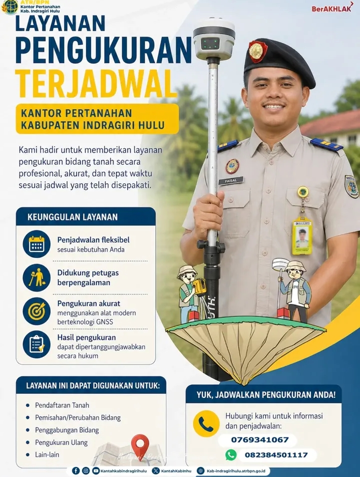 Profesional dan Tepat Waktu, Kantah Indragiri Hulu Permudah Pengukuran Tanah Masyarakat