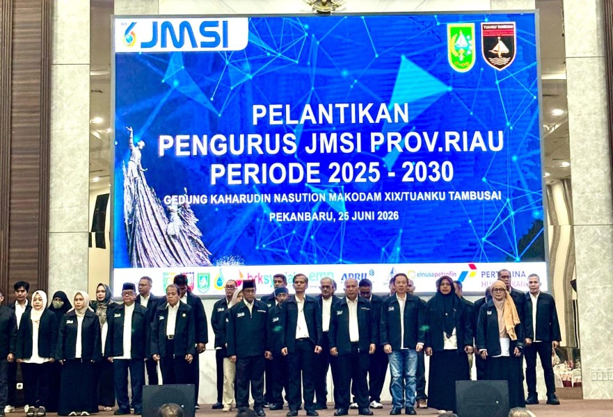 Pelantikan JMSI Riau 2025-2030 Berlangsung Meriah, 12 Tokoh Terima Penghargaan JMSI Award 2026
