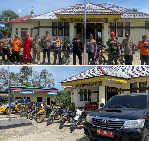 Kapolsek Batang Cenaku Pimpin Patroli Sekaligus Sosialisasi Pencegahan Karhutla