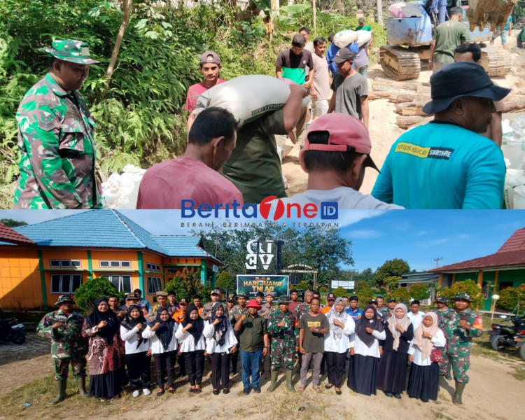 TNI, POLRI, dan Warga Pelangko Bersatu Perbaiki Jalan Kabupaten dalam Semangat Gotong Royong