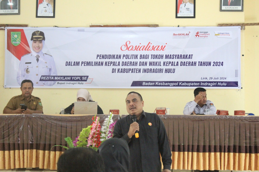 Sosialisasi Pendidikan Politik, Ketua Bawaslu Inhu Ingatkan Masyarakat Hindari Money Politik.